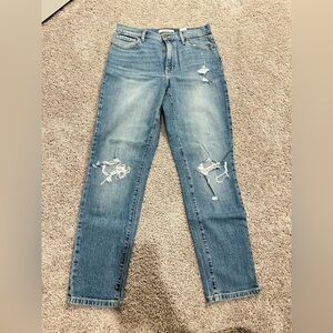 Eunina Light Blue Distressed Straight Leg Jeans